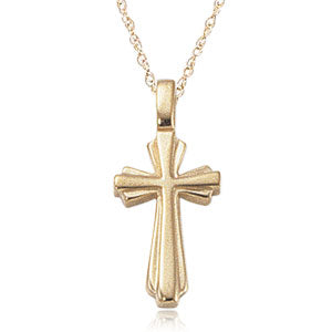 Double Layer 14k Cross