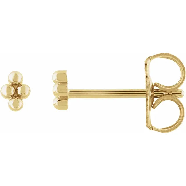 Gold 4 Bead Stud
