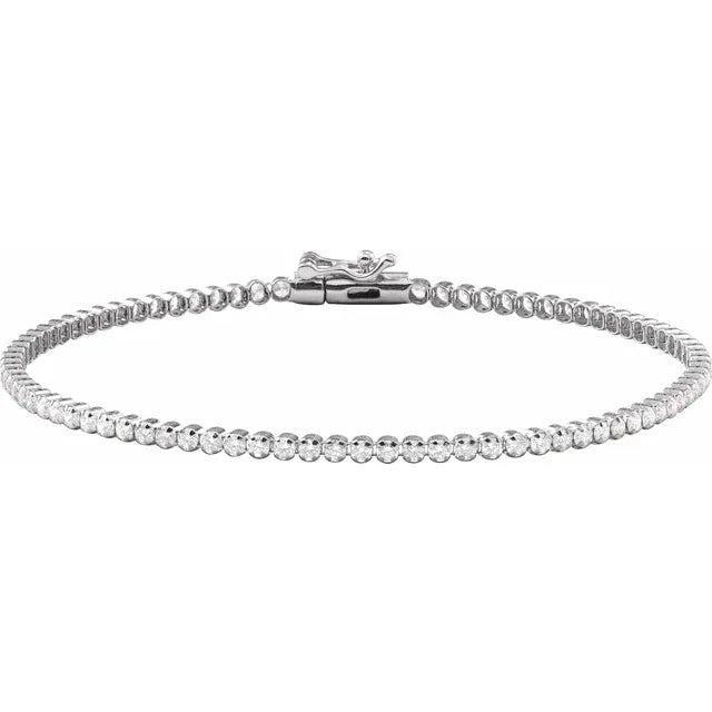 Delicate Bezel Set Lab-Grown Tennis Bracelet