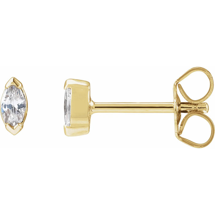 Marquise Bezel Set 1/6 Ctw Stud Earrings