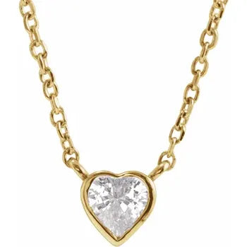 White Sapphire Heart Necklace