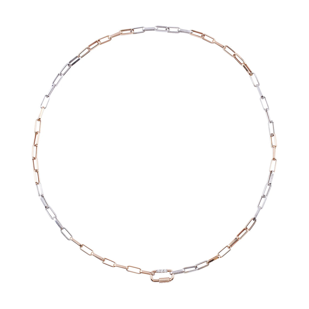 Mixed Metal Carabiner Necklace