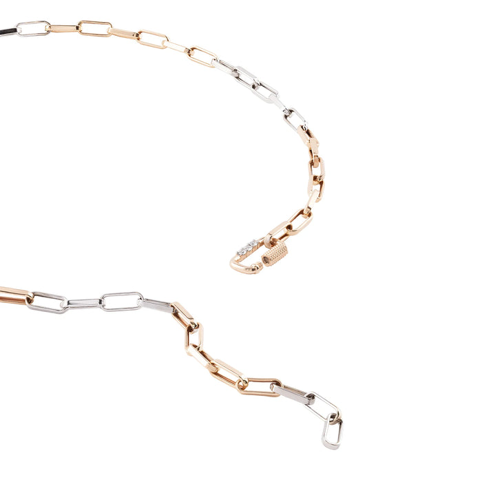 Mixed Metal Carabiner Necklace