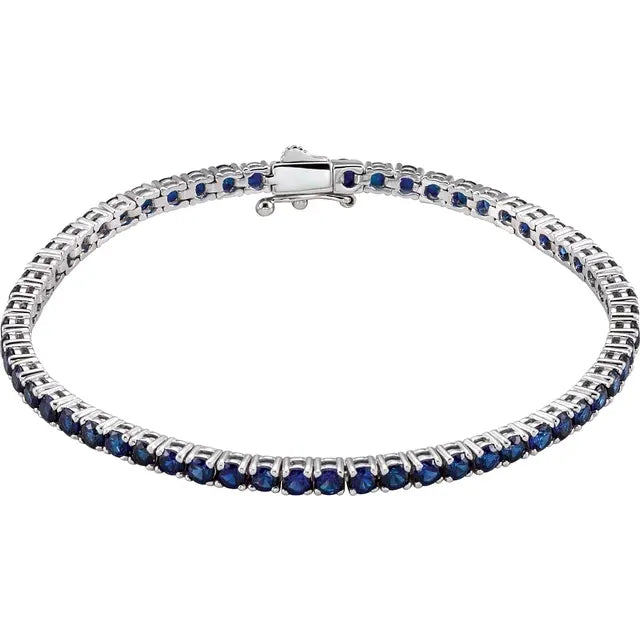 Lab-Grown Blue Sapphire Tennis