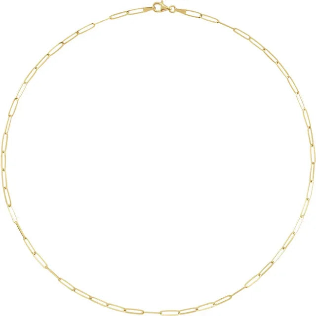 14k Gold Paperclip 18" Layering Chain