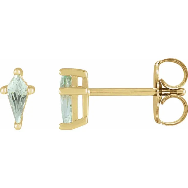 Light Green Sapphire Studs