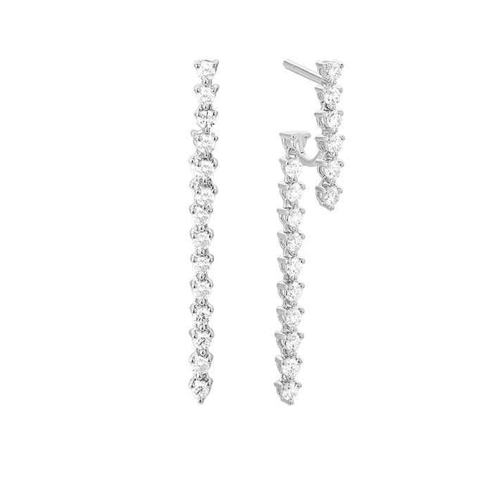 Cocktail Double Sided Dangle Diamond Earrings
