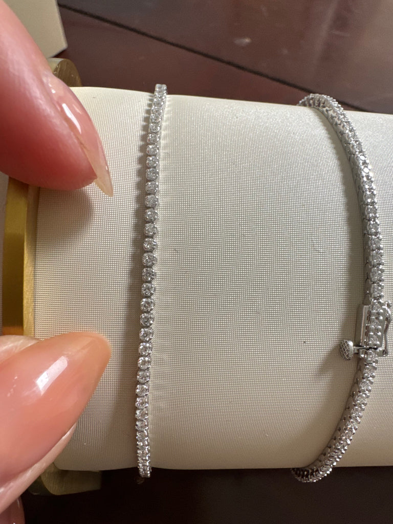 Delicate Bezel Set Lab-Grown Tennis Bracelet