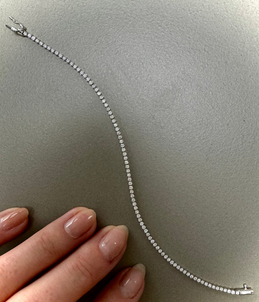 Delicate Bezel Set Lab-Grown Tennis Bracelet