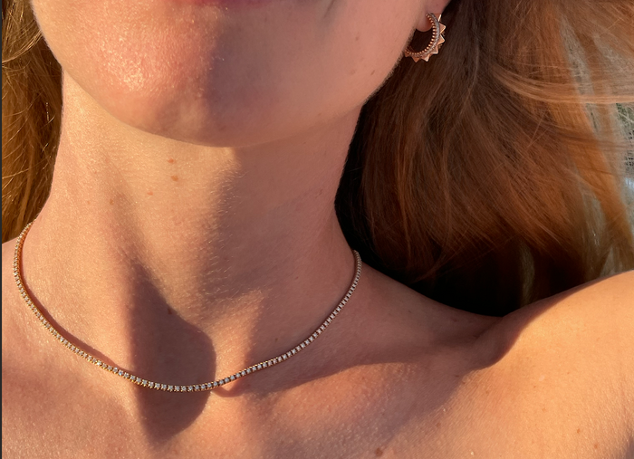 Perfect Half Way Tennis Necklace