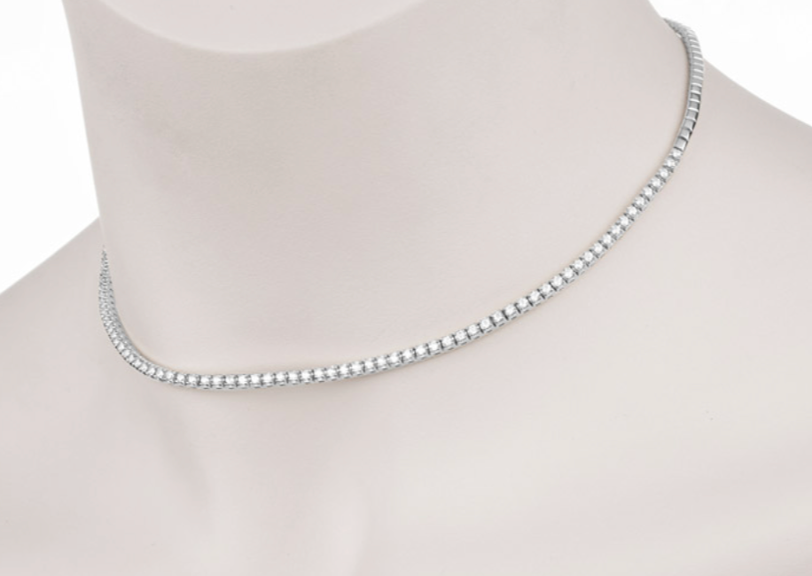 Perfect Half Way Tennis Necklace