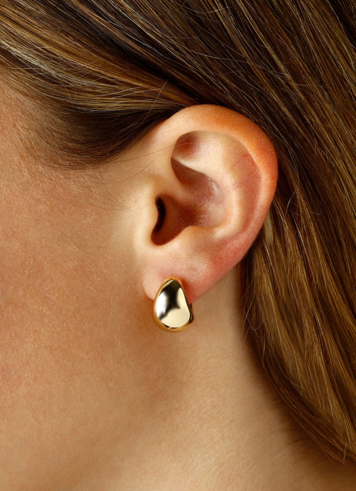 Gold Vermeil Puff Bottom Hoops