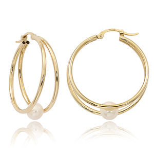 Double Pearl Hoop
