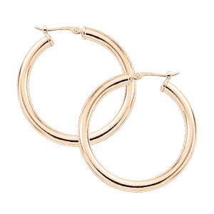 Simple Narrow Rose Hoops Medium