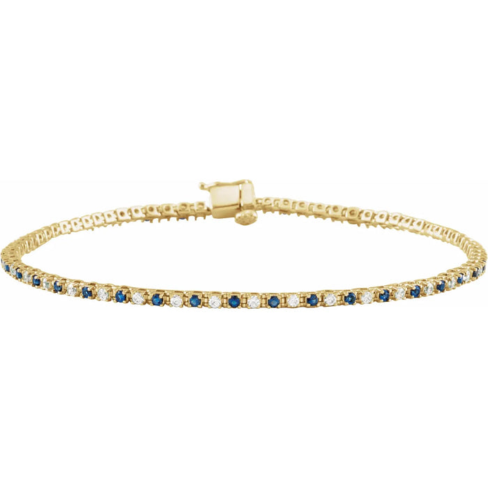 Sapphire & Diamond Tennis Bracelet