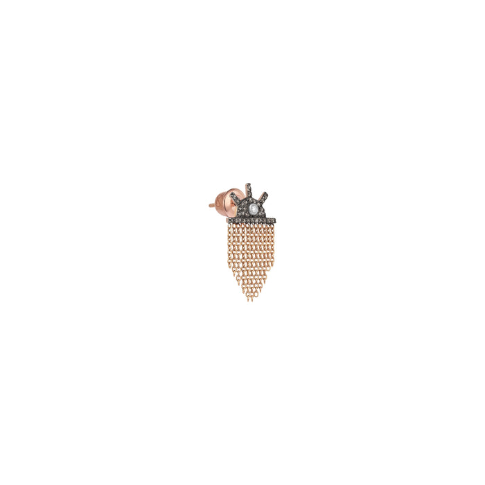 Space Black Diamond Drop Down Earring