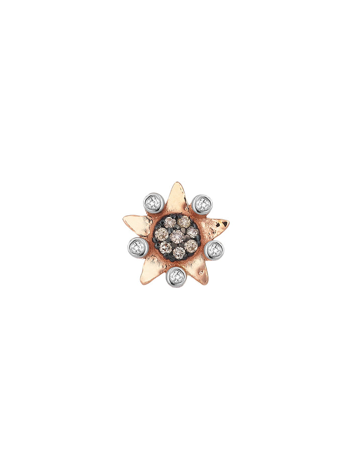 Electic White & Champagne Diamond Star Earring