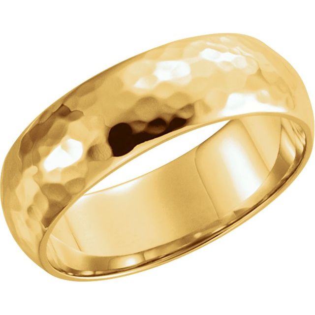 Hammered Recycled 14k Solid Gold Ring
