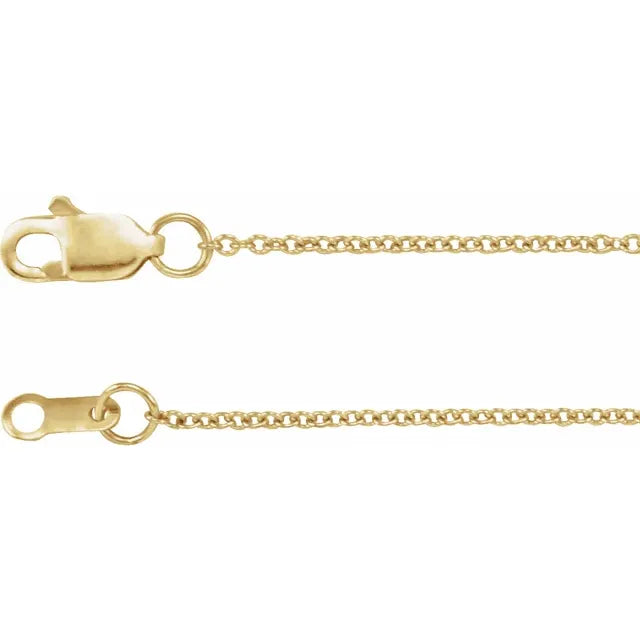 14k 1mm Cable Chain