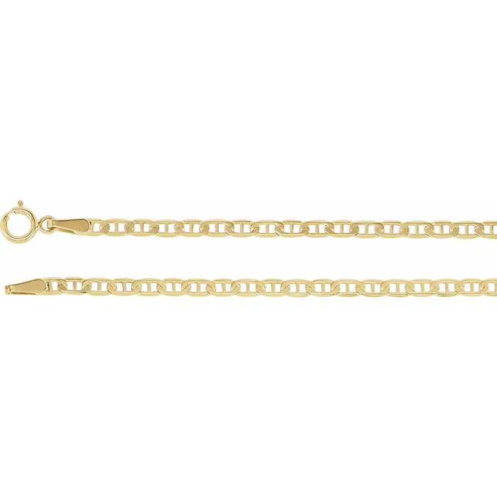 14k Gold Curbed Anchor Chain