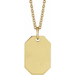 14k Solid Gold Dog Tag