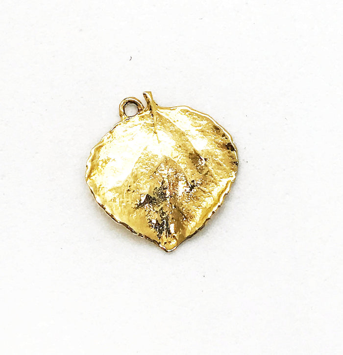 Aspen Leaf Charm 14k Gold