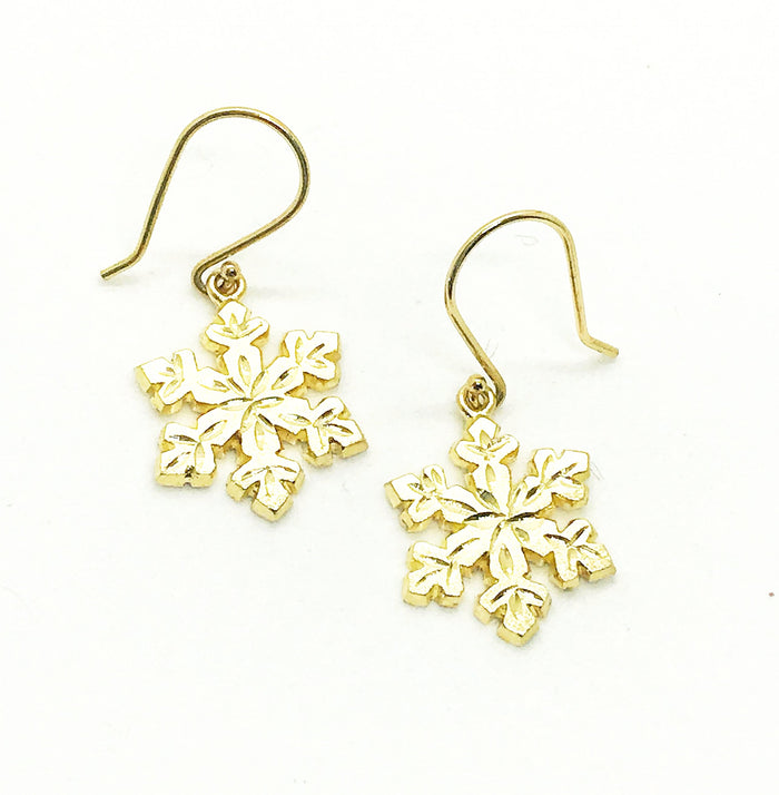 Custom Gold Snowflake Earring