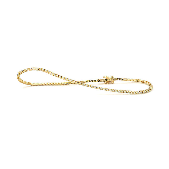 Yellow Gold Delicate Tennis Bracelet