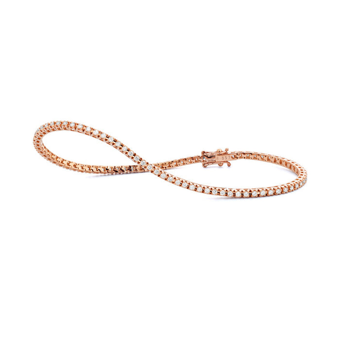 Medium Rose Gold Tennis Bracelet 1 Ct