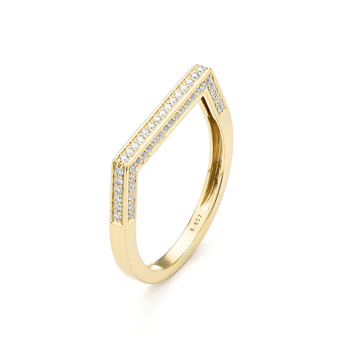 14k Gold Flattops Diamond Ring
