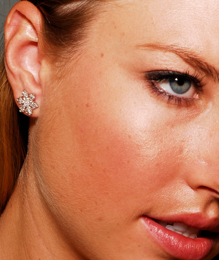 Custom Diamond Snowflake Earring