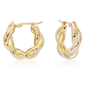 14k Spiral Twist Hoops