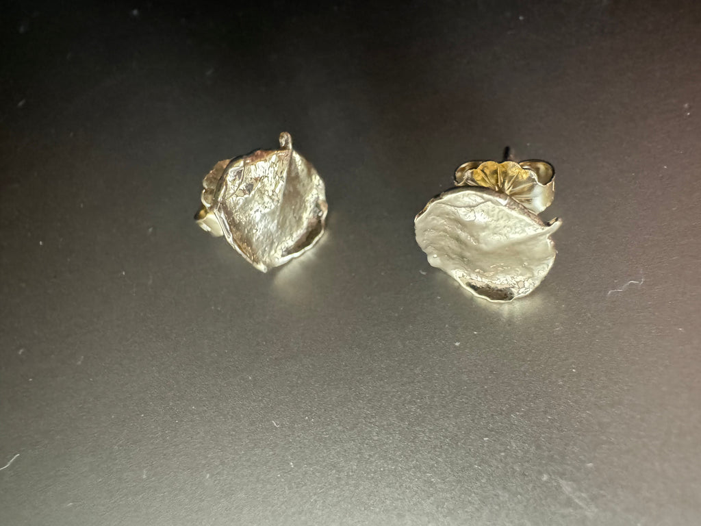 14k Small Aspen Leaf Studs (pair)