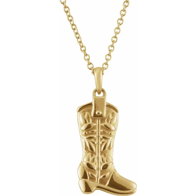 Western Boot 14k Gold Necklace on a 16-18" chain