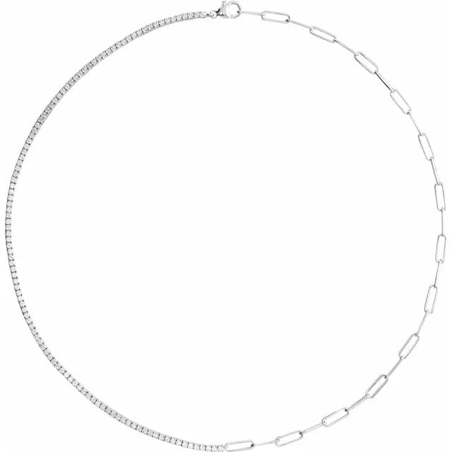 Lab-Grown Tennis Link Necklace