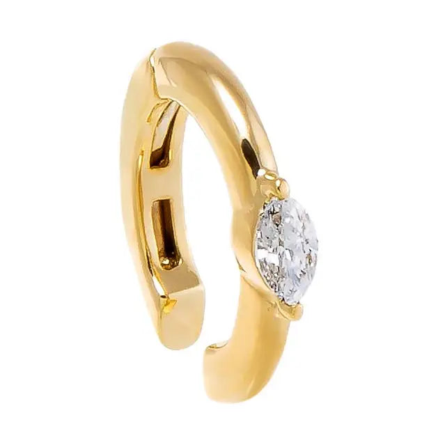 Marquise Hinge Cuff 14k Earring