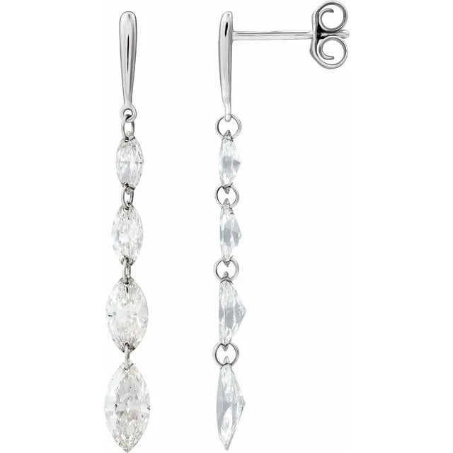 1.5 Ctw Lab-Grown Diamond Marquise Earrings