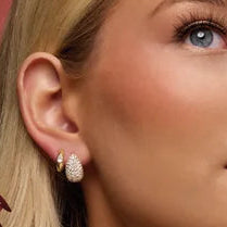 Pear Diamond Hinge Hoops