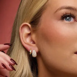 15mm Pave Diamond Teardrop Earrings