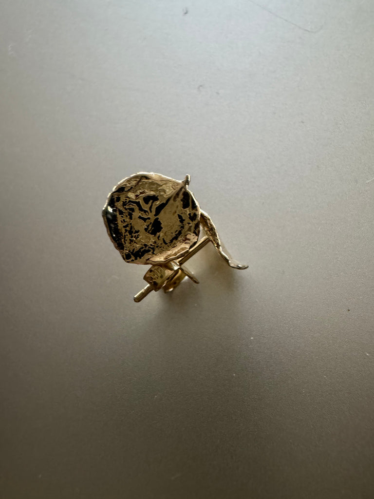 14k Small Aspen Leaf Studs (pair)