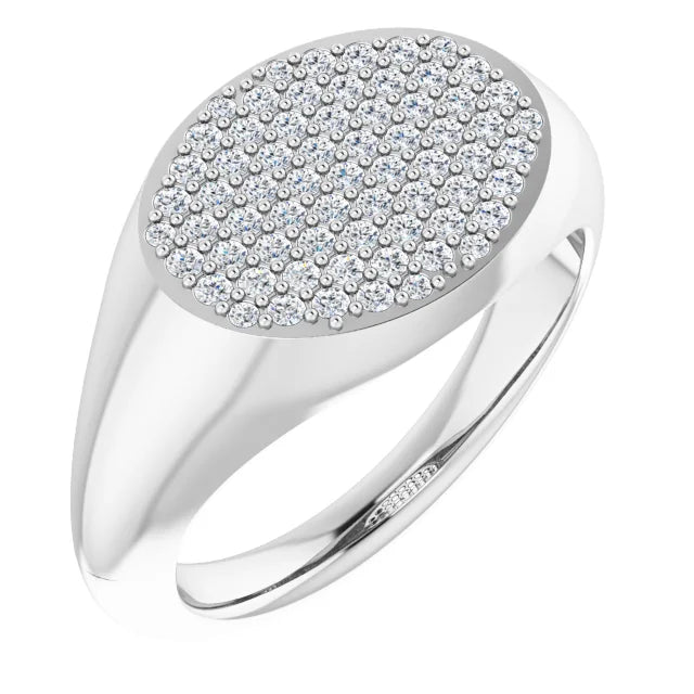 Sterling Silver Lab-Grown Pave Diamond Ring