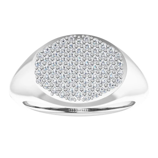 Sterling Silver Lab-Grown Pave Diamond Ring