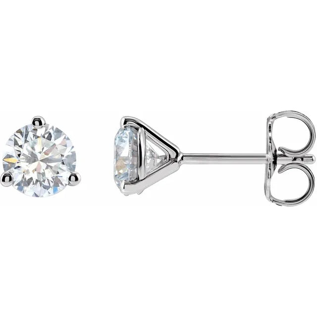 2 Total Carat Lab-Grown Diamond 3 Prong Studs