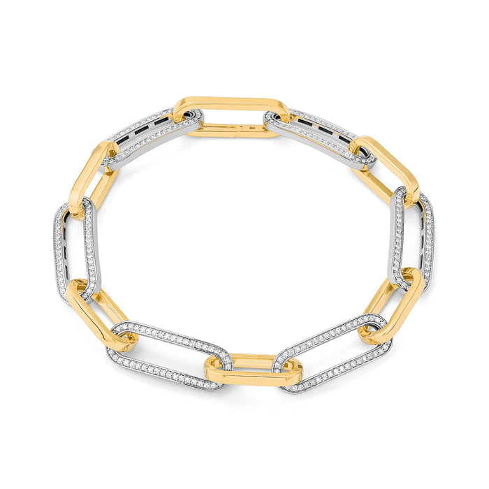Alternating Paperclip Diamond Bracelet