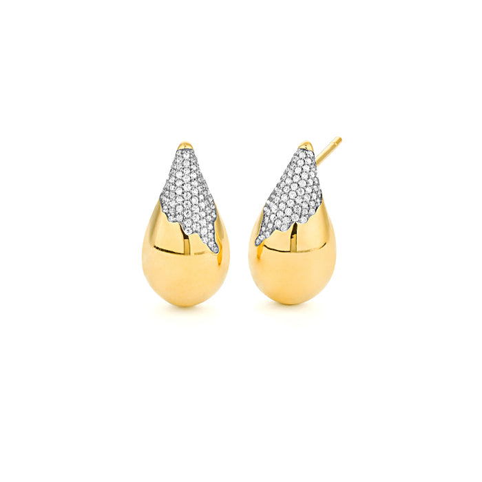 Diamond Dipped Teardrop Earrings