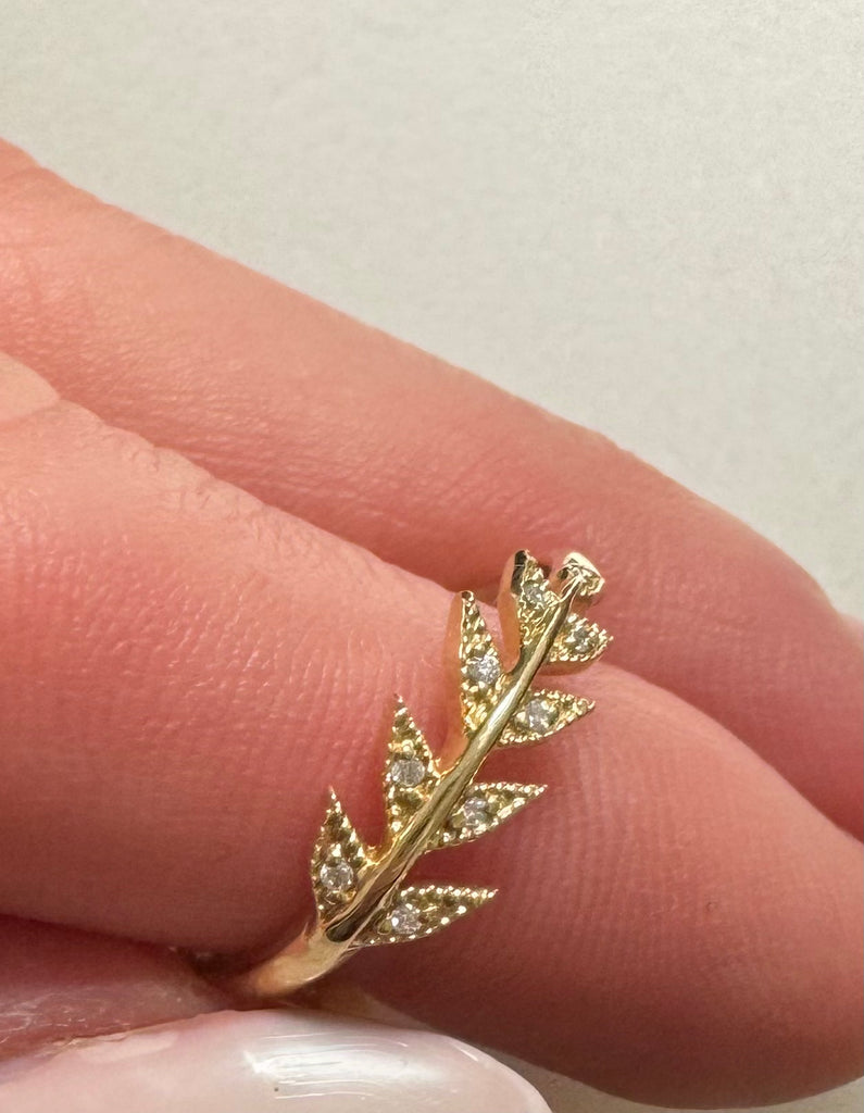 14k Gold Leaf Ring