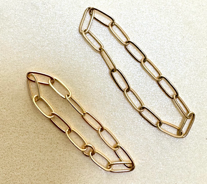 14k Gold Paperclip Chain Rings