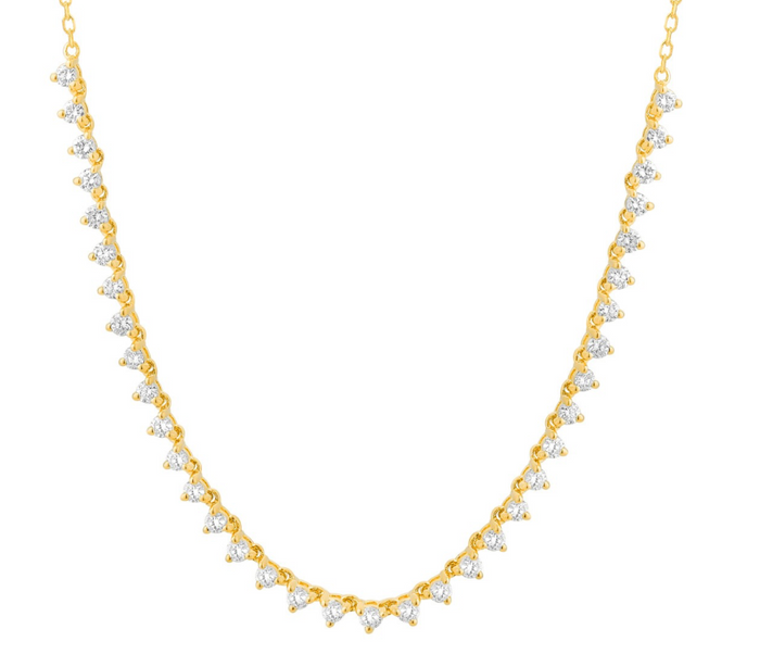 3 prong Diamond Collar Neckalce