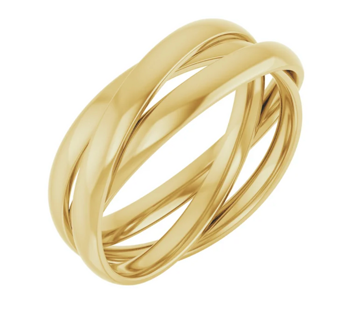 14k Solid Gold Triple Rolling Ring
