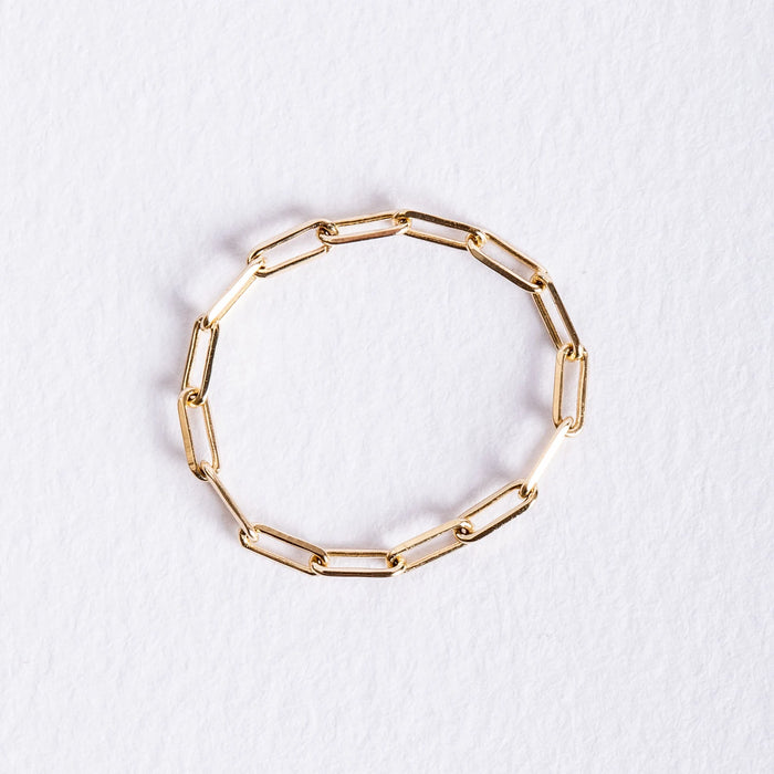 14k Gold Paperclip Chain Rings